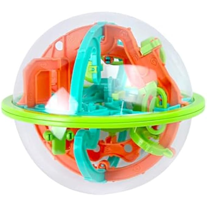 MAZE BALL 3D PUZZLE GAMES INTELLECT BALL WITH 100 CHALLENGING BARRIERS 3D EDUCATIONAL TOYS THAT CAN DEVELOP CHILDREN'S BRAINS 3D PUZZLE TOYS MAGICAL MAZE BALL BRAIN TEASERS PUZZLE GAMES (12CM/4.72'') - Image 1